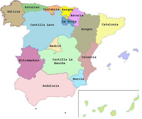 Localisation by region of IT companies in Spain (by main activity)