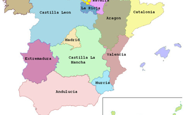 Localisation by region of IT companies in Spain (by main activity)