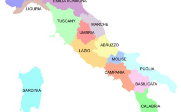 Localisation by region of IT companies in Italy 