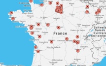 Location of the top 100 VARs for print products in France  Location of the top 100 VARs for print products in France