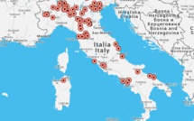 Location of the top 100 VARs for print products in Italy  Location of the top 100 VARs for print products in Italy